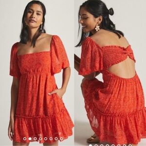 Anthropologie Red Dress
